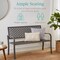 Best Choice Products Indoor Outdoor Steel Garden Bench w/ Geometric Backrest, Foot Levelers